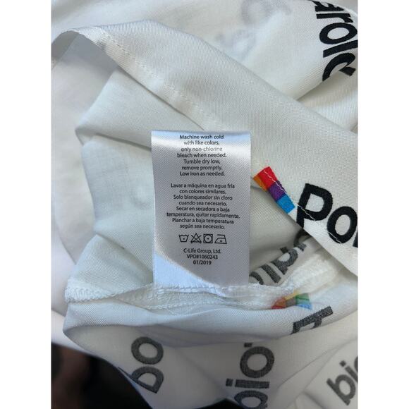 Polaroid Mens Shirt Short Sleeve Button Down Retro All-Over Graphic M White - Picture 9 of 11